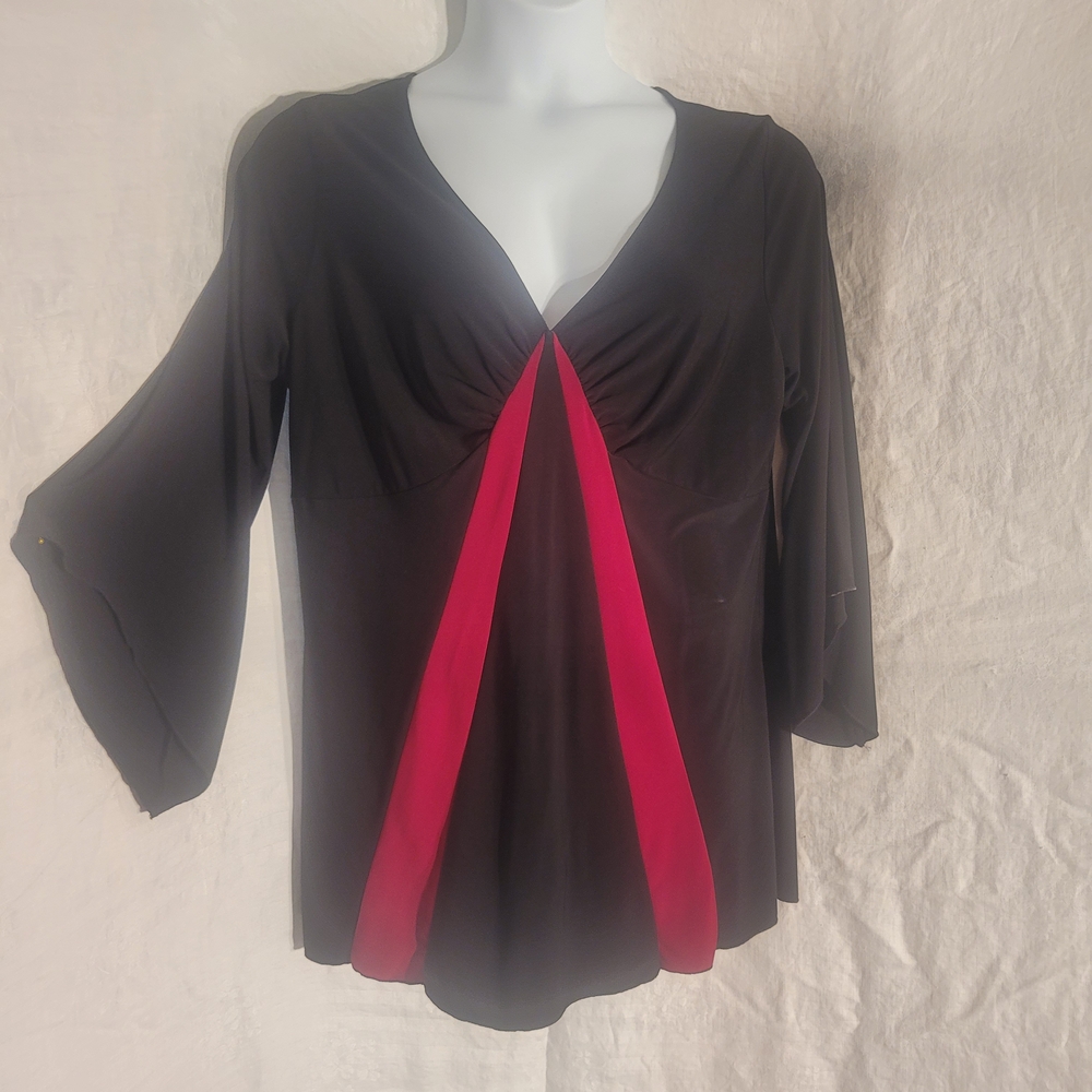 MKM Designs Black and Red Blouse